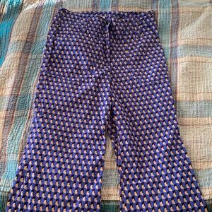 Maeve Geometric Blue and Tan Pants